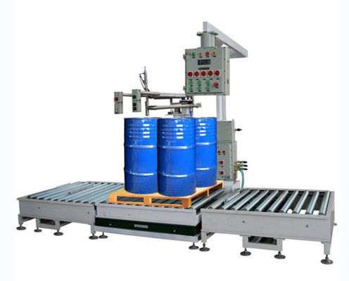 Chất lượng  Auto 1000L Container IBC Filling Equipment Weighing With Roller Conveyor nhà máy